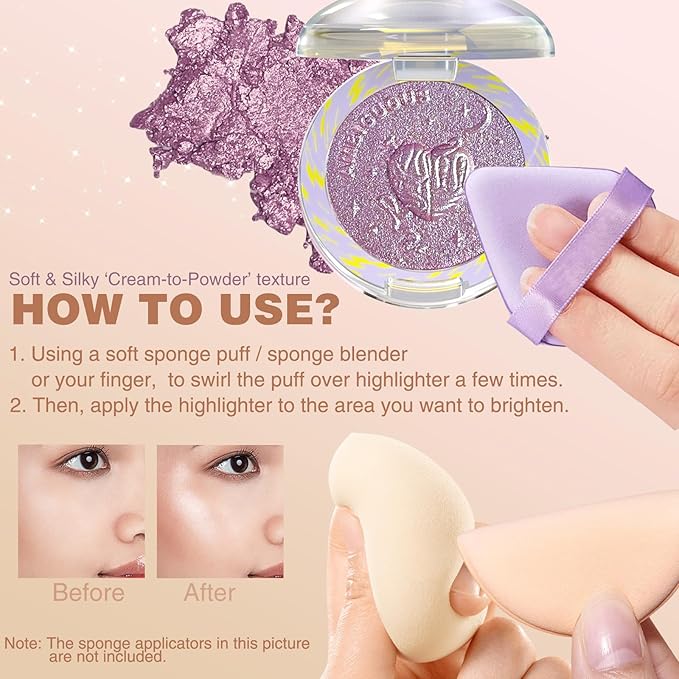 Glitter Sparkly Face Highlighter Makeup Palette Shimmer Radiant 6g