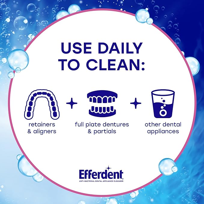 Efferdent Retainer & Denture Cleaner Tablets and Dental Bath, 4 Tablets