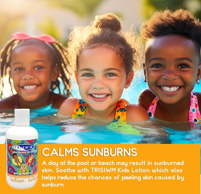 TRISWIM Kids Scented Body Lotion Skin Hydrating Moisturizer Chlorine Removal with Aloe Vera