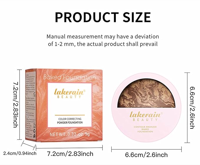 Go Ho Baked Bronzer Powder Makeup,Blush Glow Balance,Color Finish,04 Medium