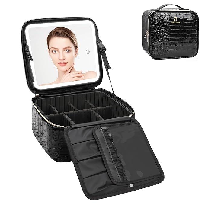 Relavel makeup train case with
