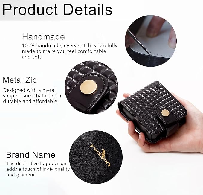 Cockatoo Leather Lipstick Case with Mirror, Women's Portable Lipstick Pouch Travel Cosmetic Bag Can Be Put in Wallet Mini Cosmetic Bag Lipstick Pouch (Bright Red)