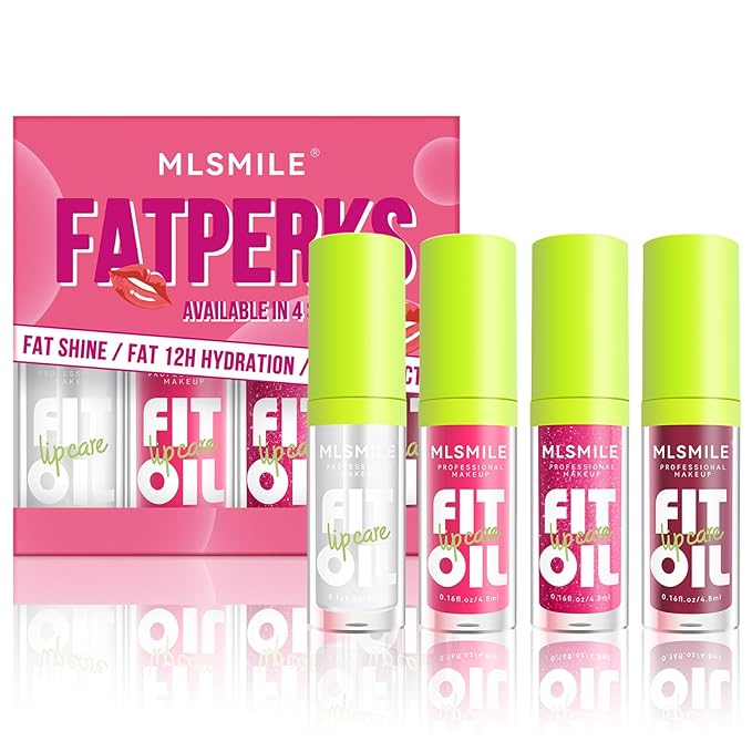 4 Colors Lip Oil Lip Glaze, Hydrating Lip