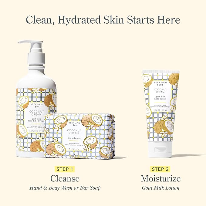 Beekman 1802 Coconut Cream Hand Cream - Scented - 2 fl oz - Nourishes, Hydrates & Repairs - With Shea Butter & Glycerin - Non-Greasy - Microbiome Friendly - No Irritation - Good for Sensitive Skin