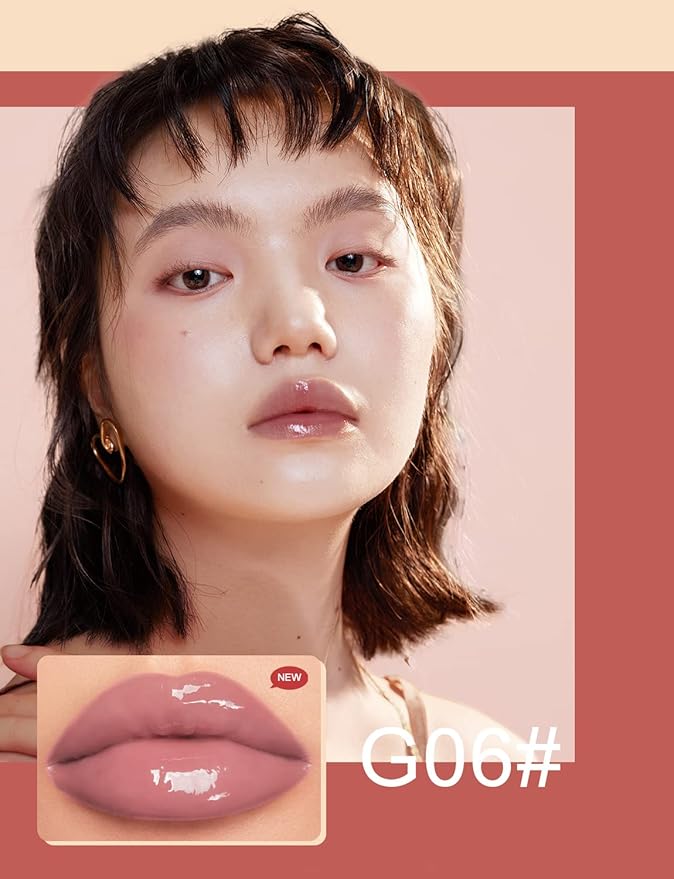 INTO YOU Lip Gloss, Lip Stain Long Lasting, Lip Tint, Lip Plumper Gloss, Glitter Lip Gloss, Liquid Lipstick, Lip Oil, Vivid Color, Smudge-Proof, Lightweight, Naturally Moisturizing (G06)