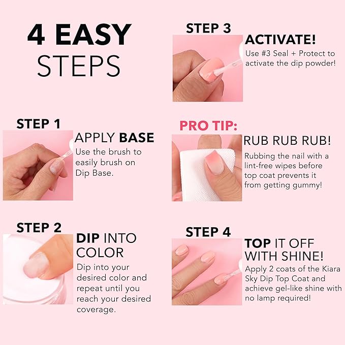 Kiara Sky Long Lasting Nail Dip Powder Pink Rag Doll 1 oz