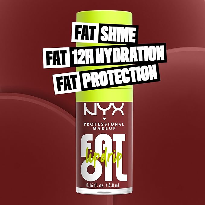 NYX PROFESSIONAL MAKEUP Fat Oil Lip Drip, Moisturizing Lip Oil Gloss, Vegan Tinted Formula, Up to 12 HR Hydration - Sprinkle Sprinkle (Deep Muted Rose)