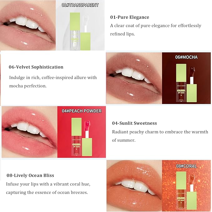 Lip Glow Oil - Transparent Glossy Lip Oil, Hydrating Plumping Lip Oil, Clear Tinted Lip Balm Lip Care Long Lasting Lip Gloss (#1)