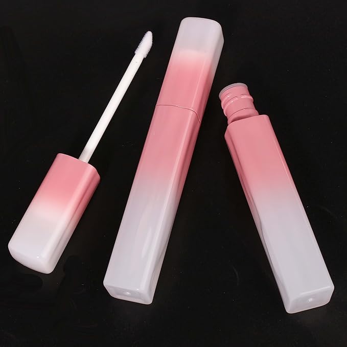 COSIDEA 15pcs 5ml Irregular rectangle empty lip gloss tubes bulk with wand unique Gradient pink lipgloss tube