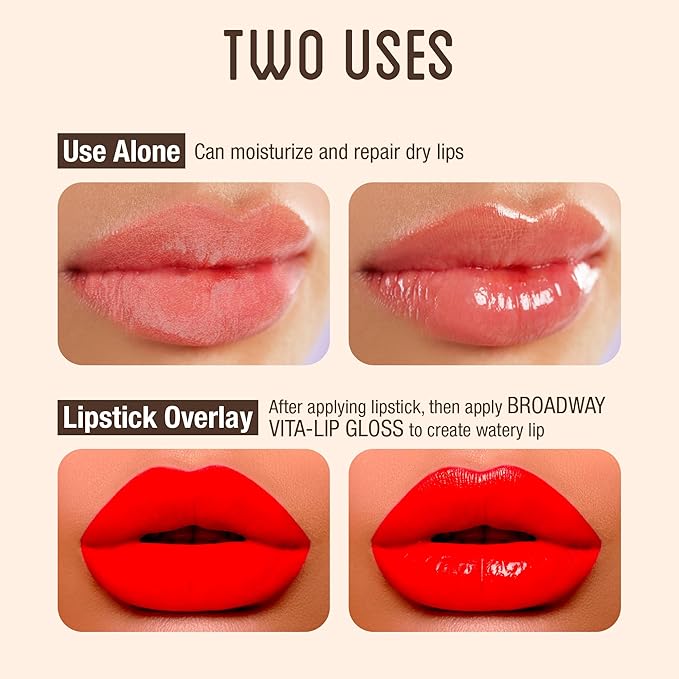Ruby Kisses Broadway Vita-Lip Clear Lip Gloss (Coconut Oil 12 Pack), Ultra-Hydrating & Soothing Formula with Vitamin Oils, High-Shine Non-Sticky Finish, Healing Glossy Lip Balm Locks in Moisture