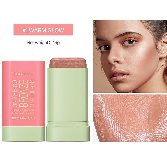 On-The-Go Bronzer Stick,Multi-Use Cream Contour Stick,Natural Long Lasting Stick,Multi-Use