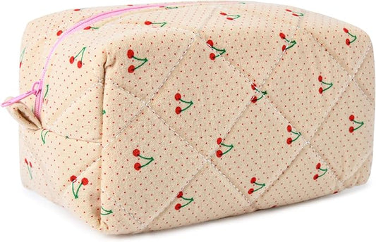 Soidram floral makeup bag quilted