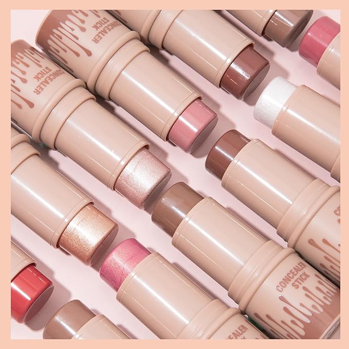 3Pcs Cream Contour Stick, with Highlighter Stick Milk