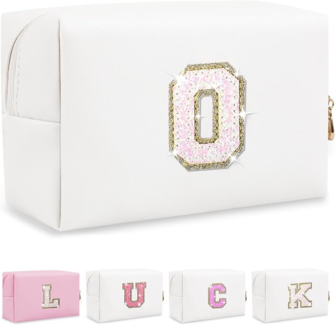 Personalized initial letter makeup bag,