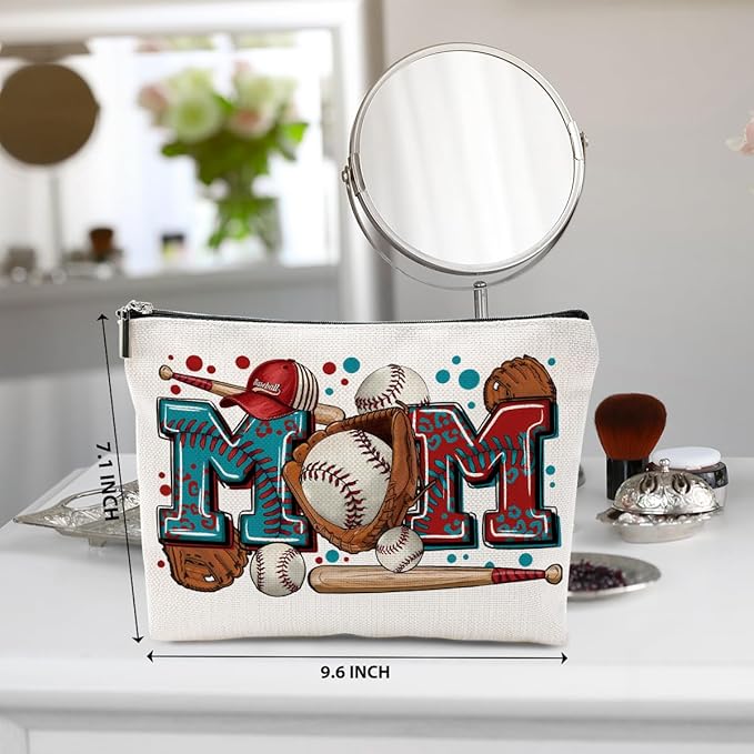 Baseball Gifts Mom Gifts, Baseball Stuff Makeup Bag, Mama Gifts for Mom Women Baseball Team Player Friend, Baseball Mom Cosmetic Bag, Baseball Coach Gifts Toiletry Bag Christmas Birthday Gifts