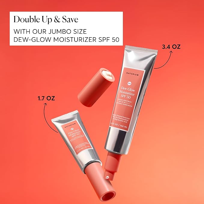 Naturium Dew-Glow Moisturizer SPF 50 PA++++, Daily Moisturizing Sunscreen & Face Primer, Skin Protector with Dewy Finish