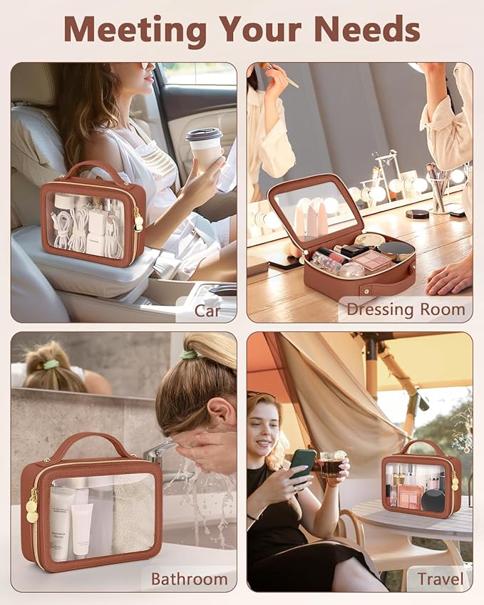 Clear makeup bag, portable travel