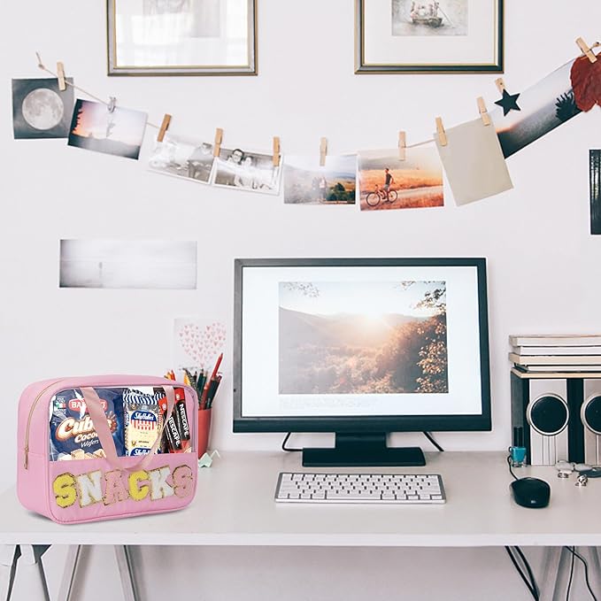 Chenille letter snacks bag zipper