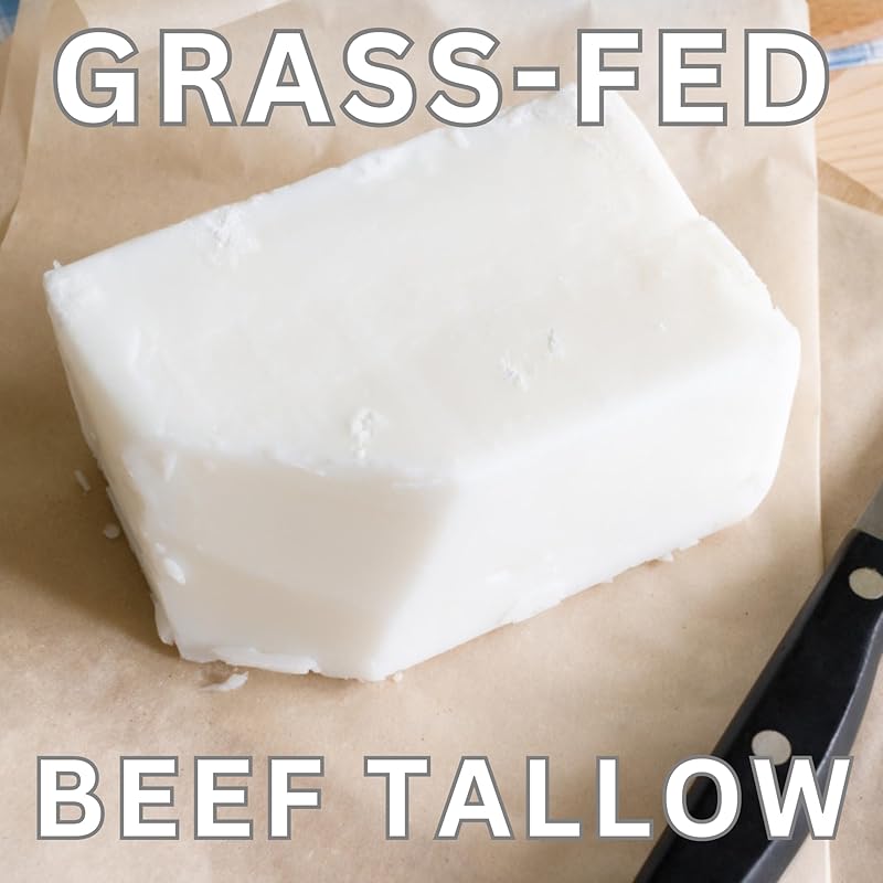 Beef Tallow for Skin Care, Face, Hands - Natural Moisturizer - Whipped - Organic Grass-Fed Beef Fat - Vitamins A, D, E, K - Dry Skin, Baby Diaper Cream - Hydrating - Warm Vanilla - 2 oz Jar