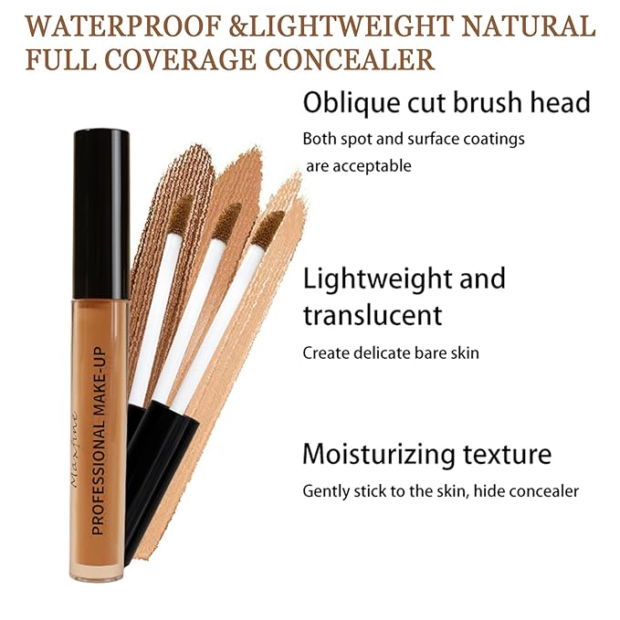 Liquid Matte Concealer Waterproof &Lightweight Natural Full Coverage Makeup (02#)