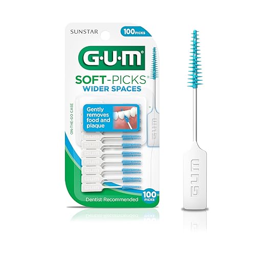 GUM Soft-Picks Wider Space, Easy to Use Dental Picks for Teeth Cleaning and Gum Health, with Convenient Carry Case, Dentist Recommended Dental Picks, 100 Count