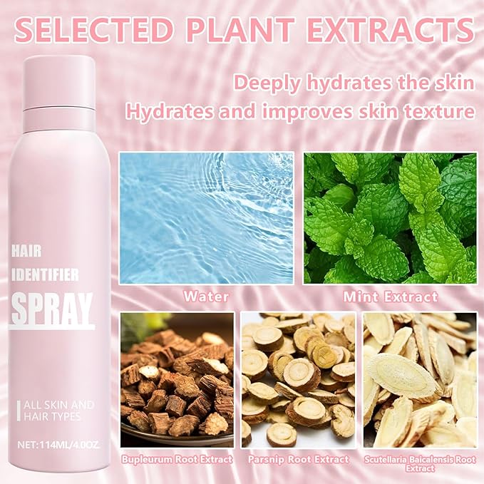 Hair identifier Spray for Face Shaving, Skin Body Hair Identifying Spray With Razors, Moisturizing and Skin Care Dermaplaner Spray, Women Dermaplaning Tool for Face