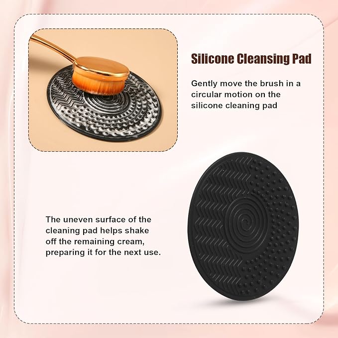 3pcs Sunscreen Applicator Set, Sun Lotion Applicator Portable Sun Cream Brush Practical Rose Gold Sunscreen Brush with Cleaning Mat Travel Size Sunblock Applicator for Kids Adults Families