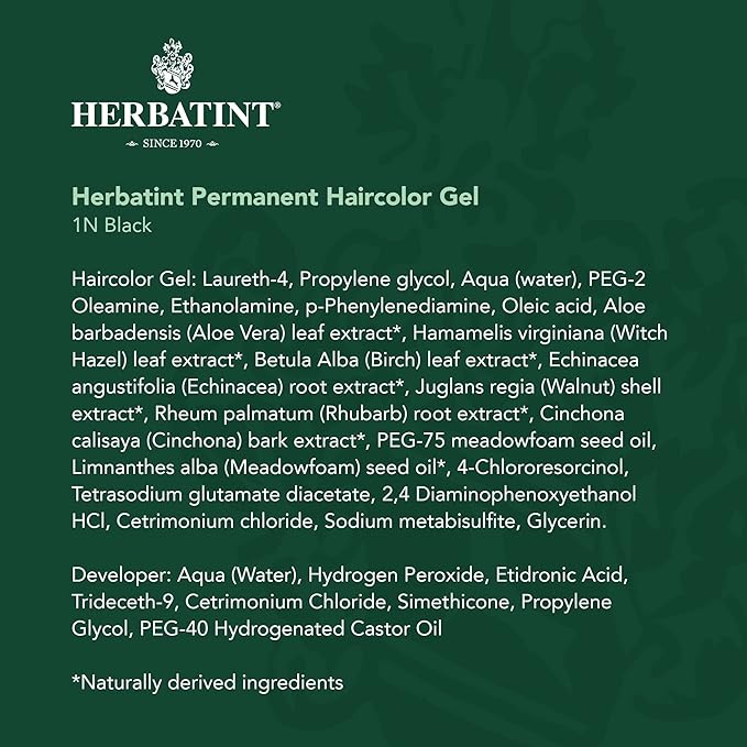 Herbatint Permanent Haircolor Gel, 1N