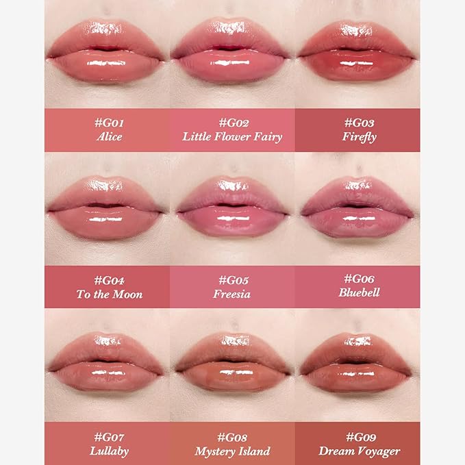 Flower Knows Midsummer Fairytales Lip Gloss-Glowy Moisturizing Coating Lip Lacquer-Hydrating Tinted Lip Oil for Girls&Women-Vegan & Cruelty Free-0.17Fl Oz(G07 Lullaby)