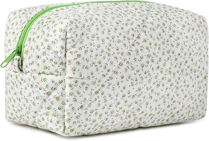 Soidram floral makeup bag quilted