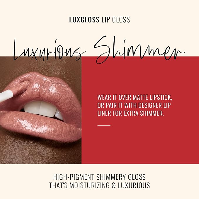 Runway Rogue LuxGloss Lip Gloss, High-Pigment Shimmery Muted-Rose Lip Gloss, ‘Strike a Pose’
