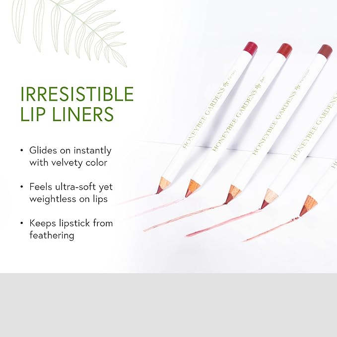 Honeybee Gardens Irresistible Lip Liner In Perfection, Mocha Rose Color, Long-Lasting, Gluten-Free, Vegan, 0.04 oz