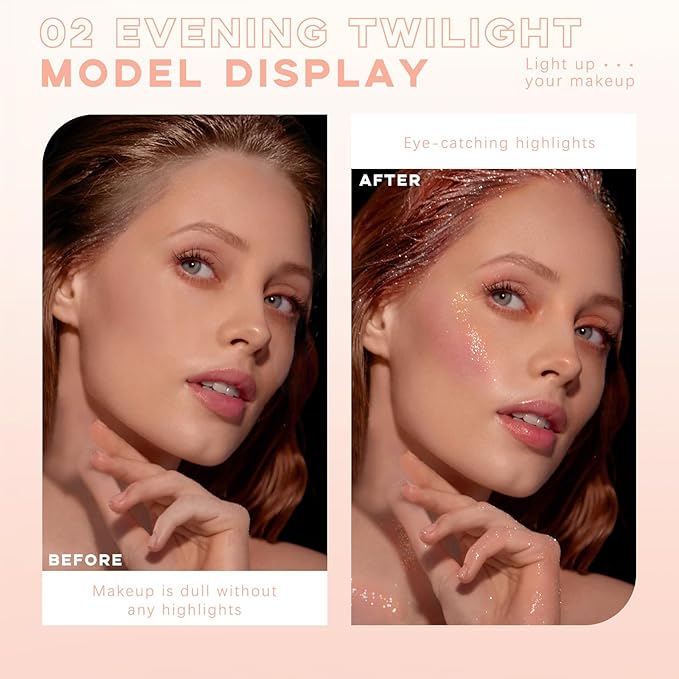 Highlighter Makeup Powder, Body Shimmer Sparkle Face Highlighter Women02#