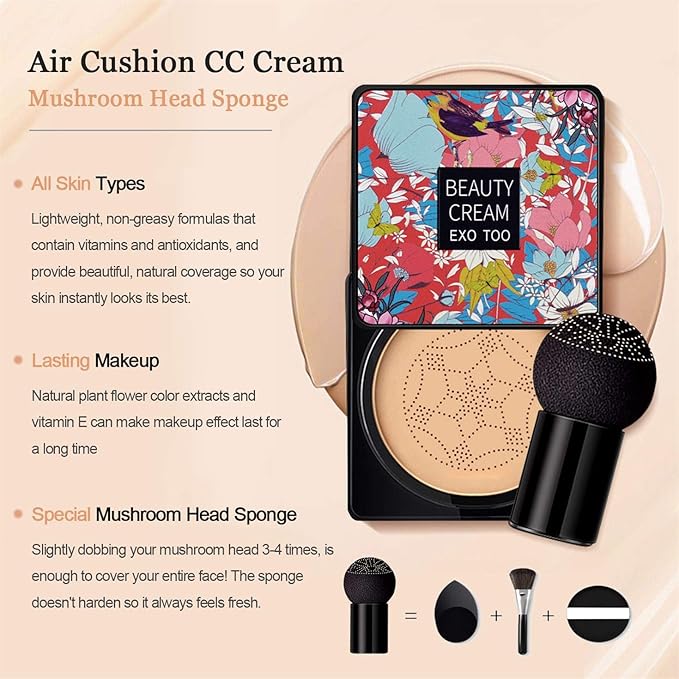 Mushroom Head Air Cushion CC Cream Foundation, Beauty Mushroom Head