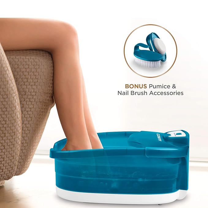 Conair Pedicure Foot Spa Bath with Heat reaching 104 Degrees, Massaging Foot Rollers, Soothing Bubbles, Pumice Stone and Nail Brush Included