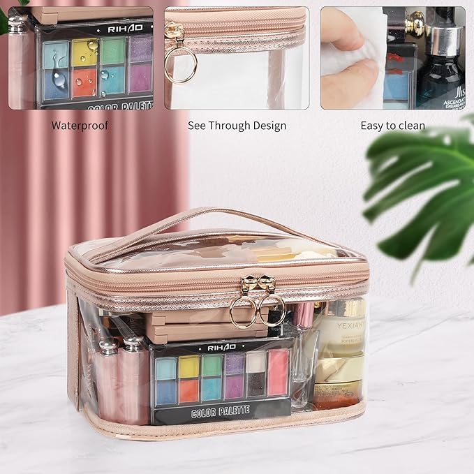 Ocheal clear makeup bags,portable cosmetic