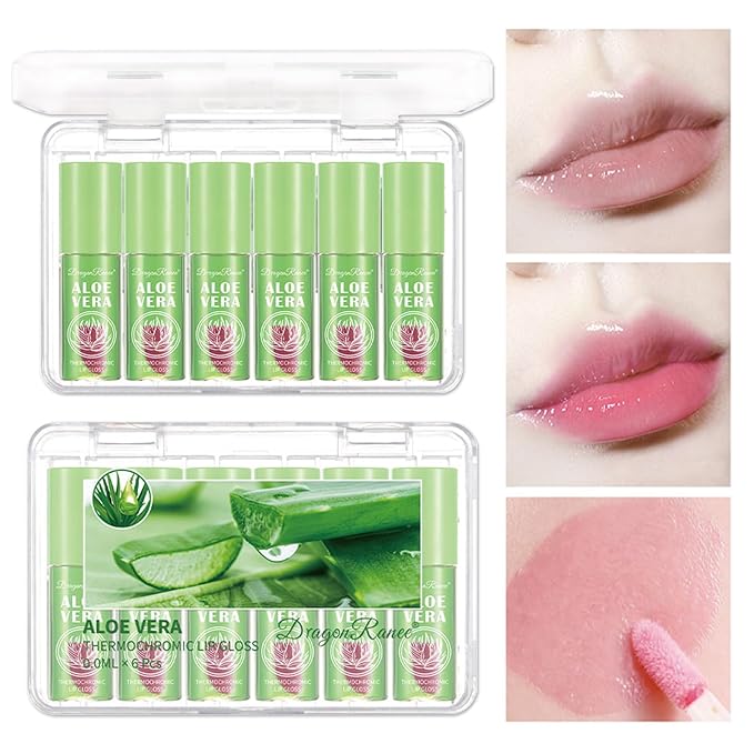 Hydrating Lip Glow Oil,6 Colors Plumping Lip Oil,Color Changing Moisturizing Tinted Lip Balm Lip Tint,Long Lasting&Non-Sticky Refreshing Natural Lip Oil Gloss（Pink Color）