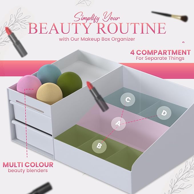 Makeup organizer countertop with 4