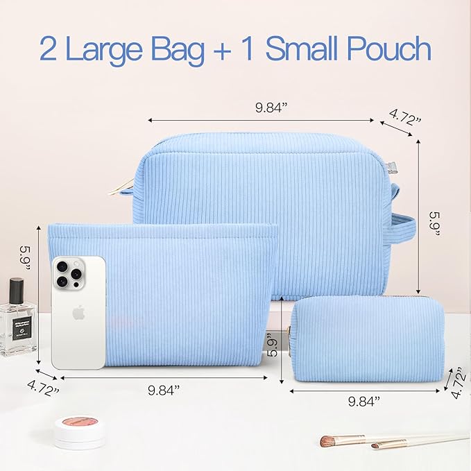 3 pieces makeup bag cosmetic