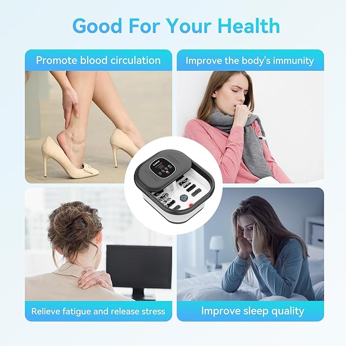 Foot spa bath massager with