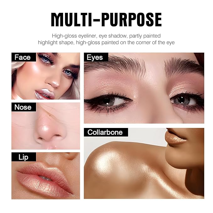 6 Colors Eyeshadow Stick Set, Eye Brightener Stick Shimmer Smooth Cream Eyeliner Pencil Long Lasting Waterproof Glitter Highlighter Eye Shadow Makeup