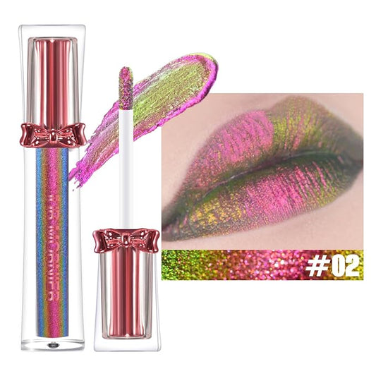 Super Stay Lip Gloss,Multichrome Colorstay Overtime Lipcolor,Highly Pigmented Instant Glitter Liquid Lip Makeup,0.12 Fl Oz (02, 3.5ml)