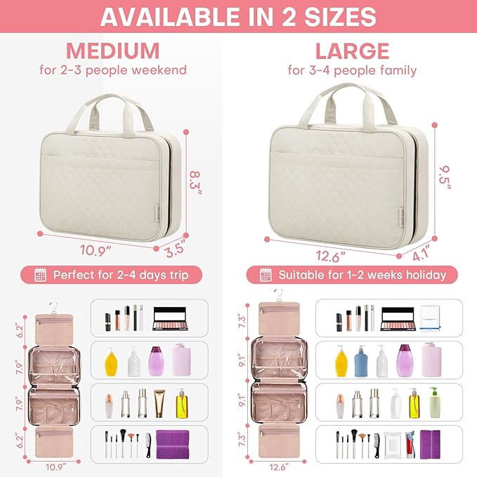 Travel toiletry bag for women,
