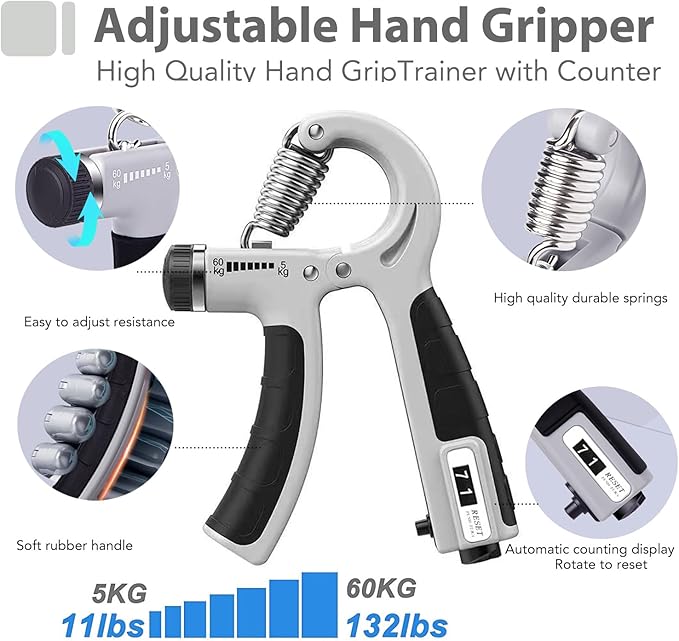 Grip Strength Trainer Kit with Finger Exerciser