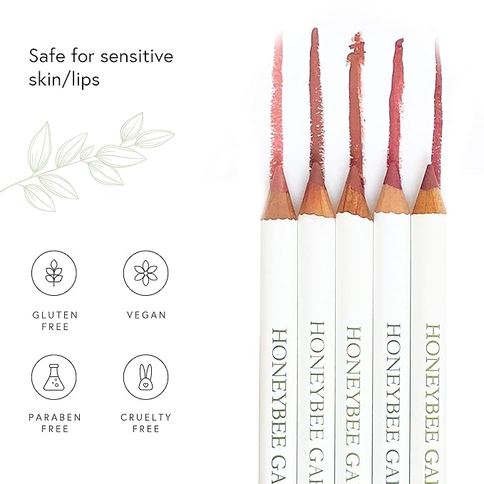 Honeybee Gardens Irresistible Lip Liner In Fantasy, Deep Red Berry Color, Long-Lasting, Gluten-Free, Vegan, 0.04 oz