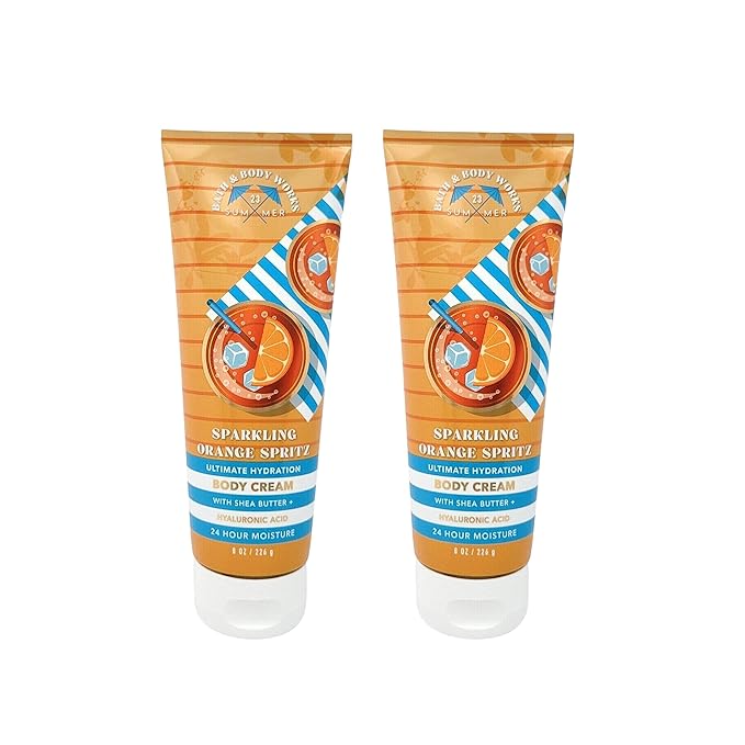 Bath & Body Works Ultimate Hydration Body Cream (Sparkling Orange Spritz), 8 Ounce (Pack of 2)