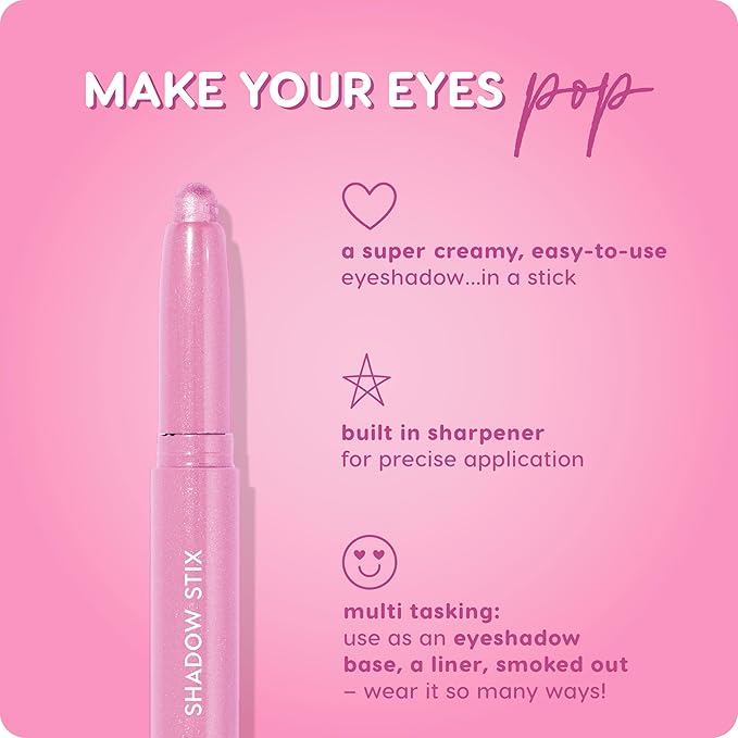 ColourPop Shadow Stix - Cream Eyeshadow Stick with Long-Lasting Color - Multi-Use Cream Makeup with a Built-In Sharpener & Precise Tip for Easy Application - Juciy Gossip (0.05 oz)