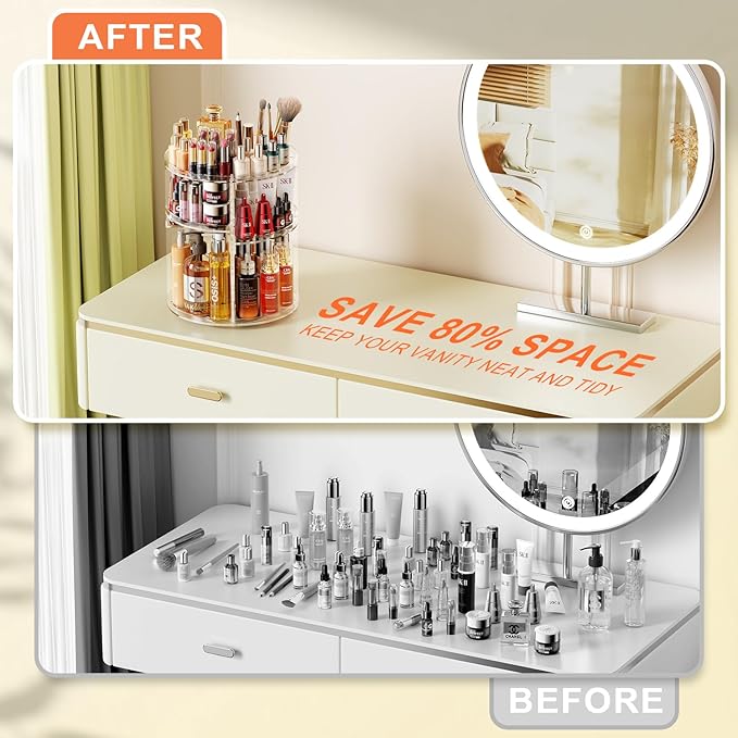 Rotating makeup organizer, diy 7