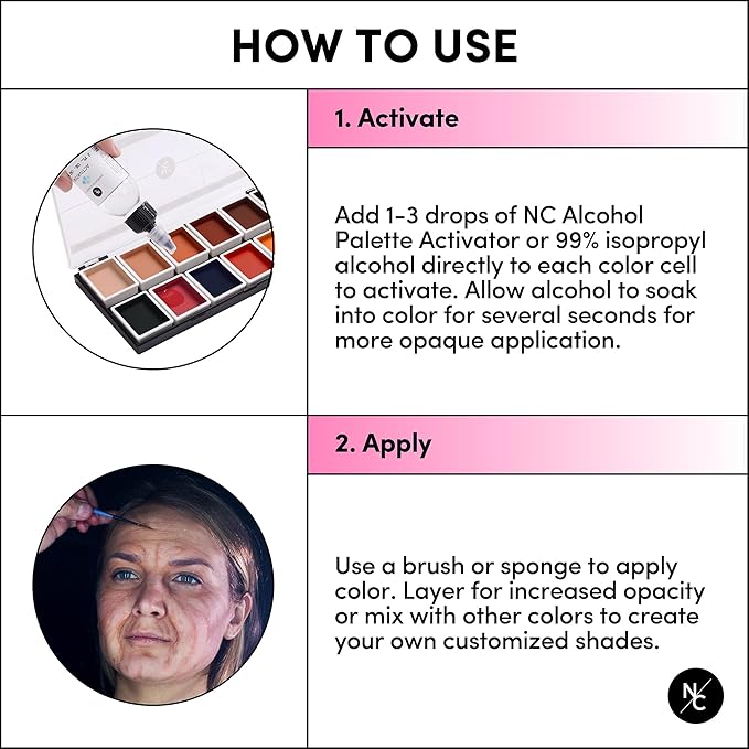 12 Color Dark Flesh Tone Alcohol Activated Makeup