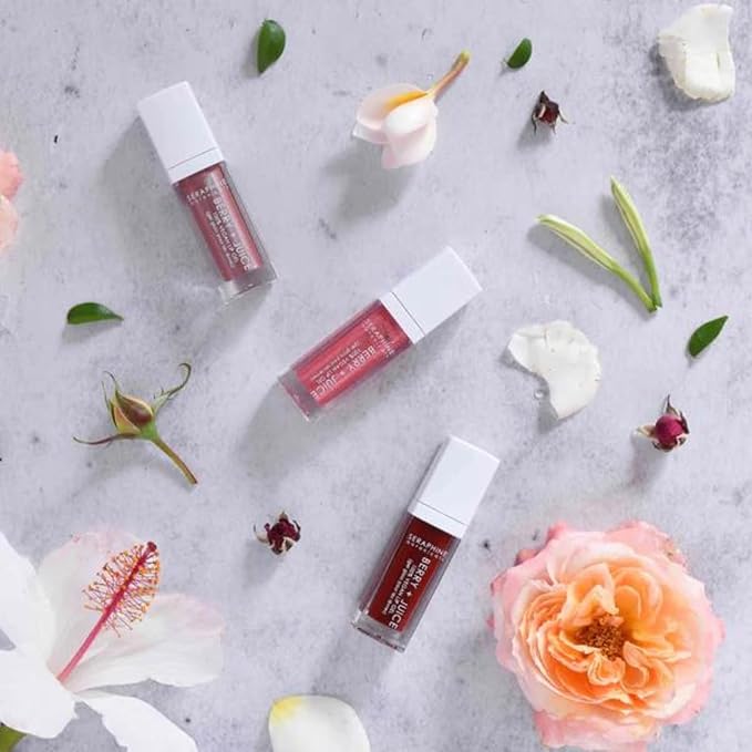Seraphine Botanicals Berry + Juice - 100% Vegan Lip Gel Tinted Gloss 0.20 fl oz (Pink Berry)